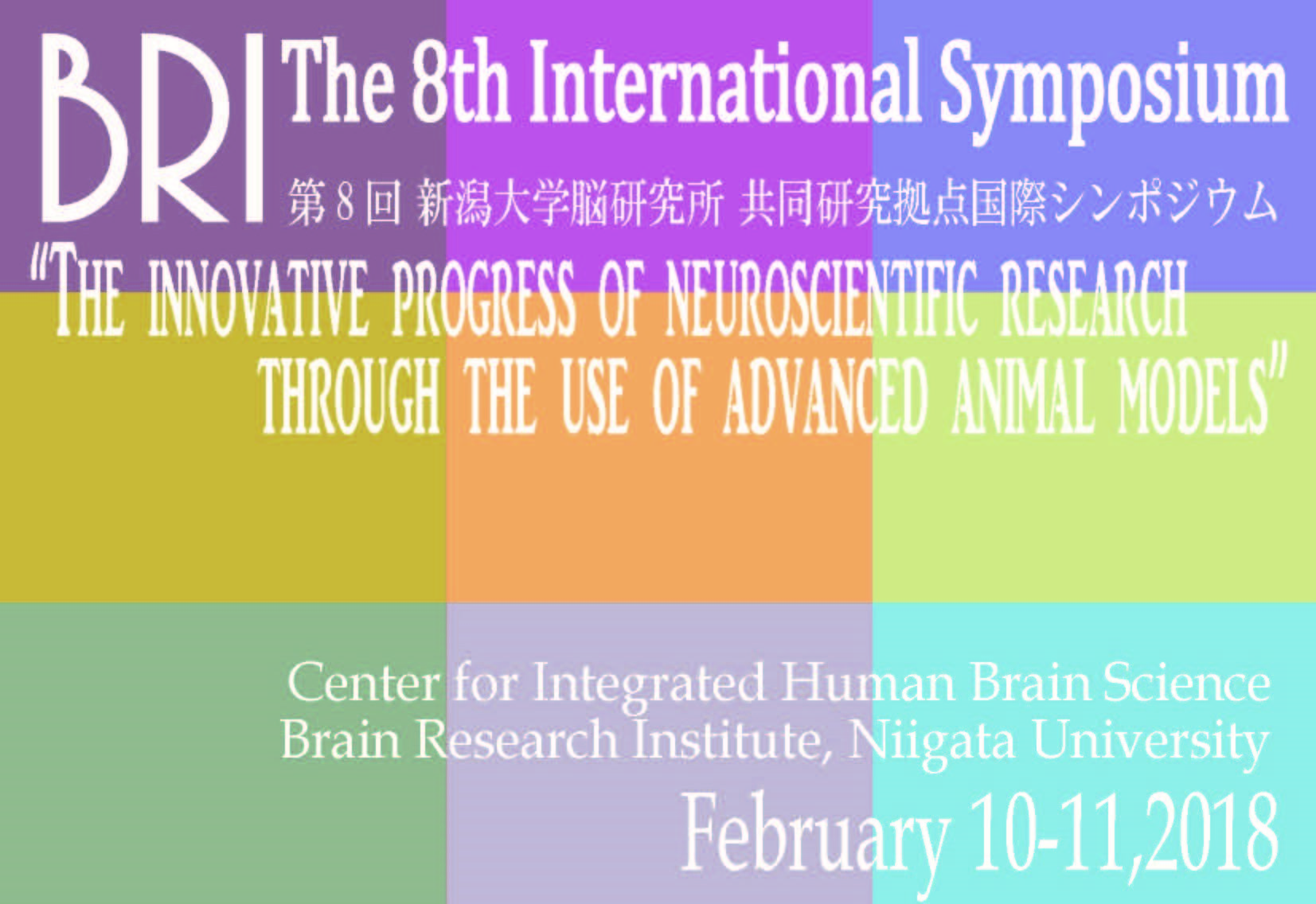 The 8th BRI International Symposium. February 10th - 11th, 2018