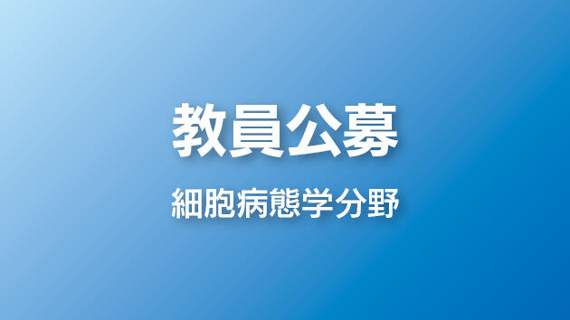 教員公募について（細胞病態学分野　准教授，講師または助教　1名）