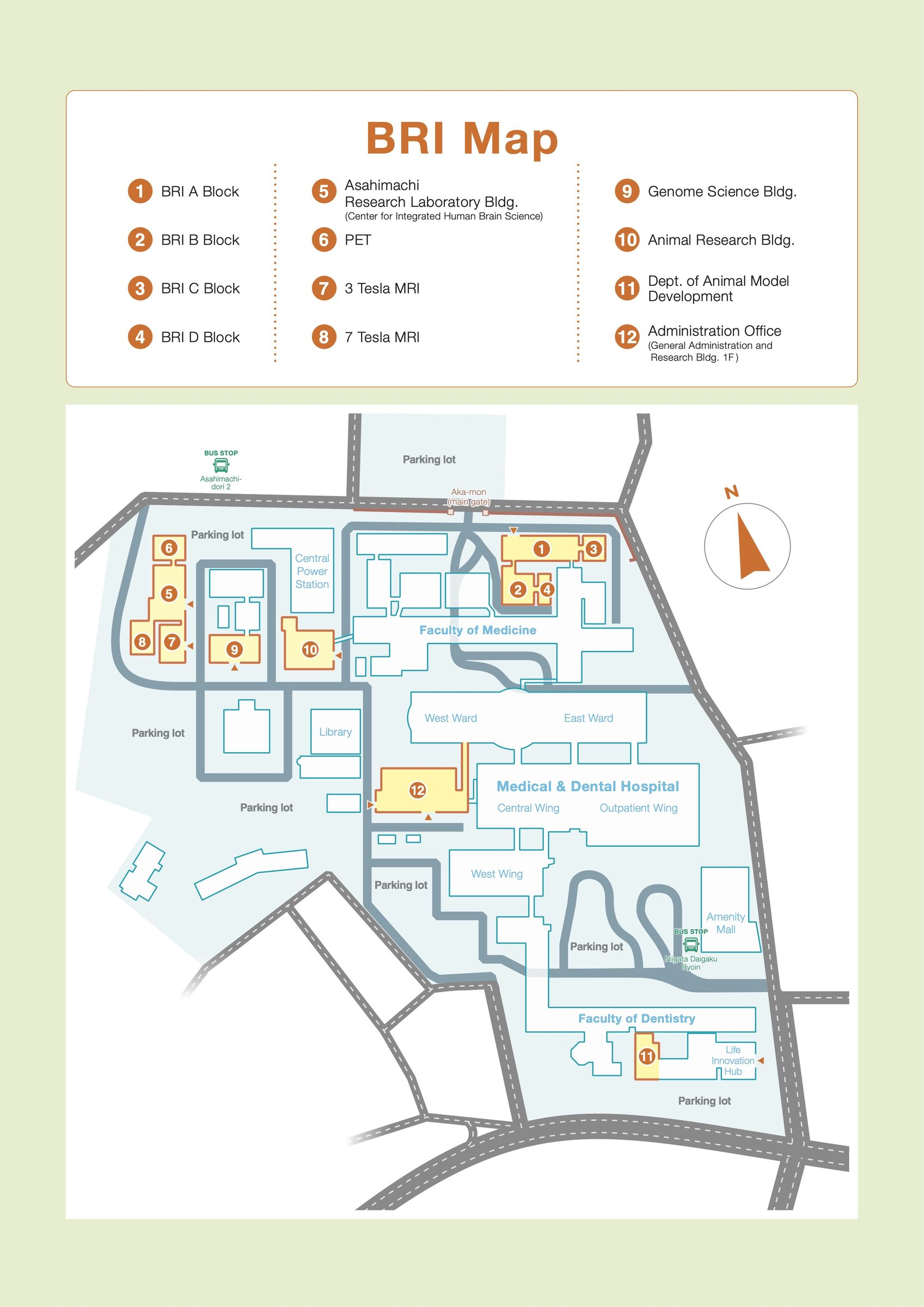 Brain Research Institute map (English)